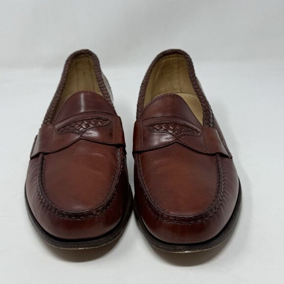Allen Edmonds Newcastle Loafers Mens 11.5 D Brown Leather Weave Slip On Dress main image 8